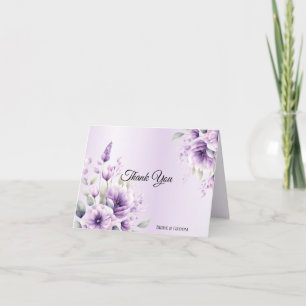 Aquarelle Carte de remerciements Florale pourpre