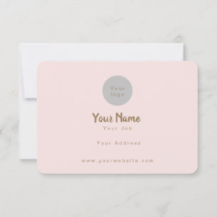 Aquarelle Carte de remerciements rose