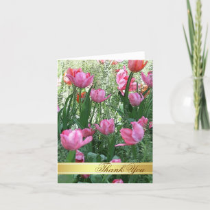 Aquarelle Carte de remerciements Tulipes roses