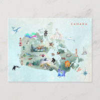 Aquarelle Carte illustrée de l'art canadien