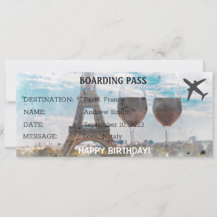 Aquarelle Carte Paris Anniversaire surprise