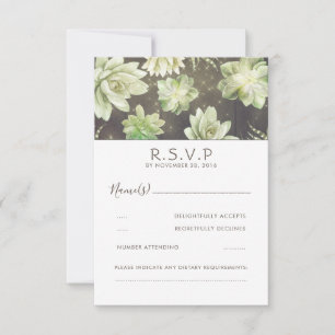 Aquarelle Celadon Mariage Succulent RSVP