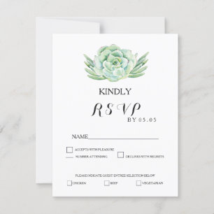 aquarelle celadon succulent mariage rsvp