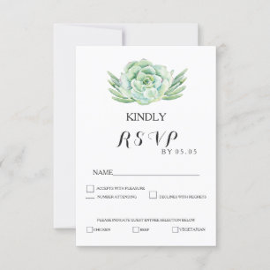 aquarelle celadon succulent mariage rsvp
