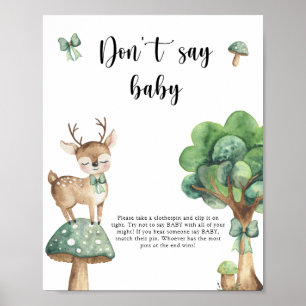 Aquarelle Cerf - Ne dites pas bébé Affiche