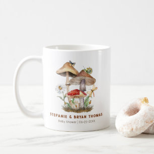 Aquarelle Champignons Baby shower de café Mug   Wh