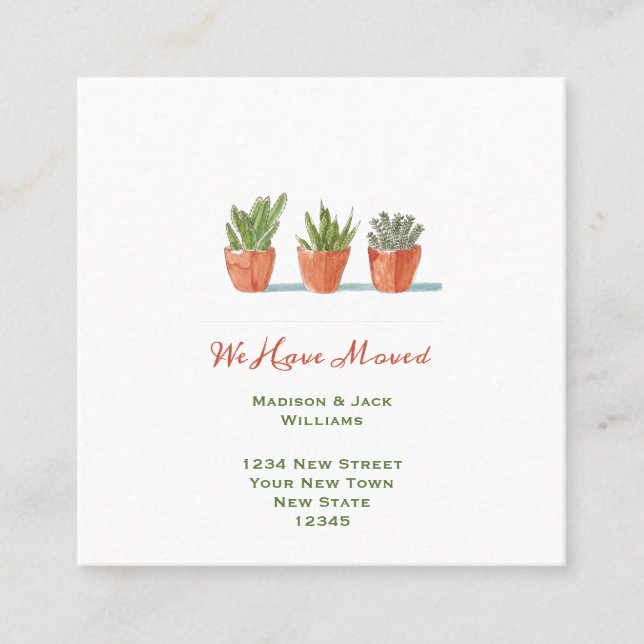 Aquarelle Changement d'adresse | Faire-part de dép (Devant)