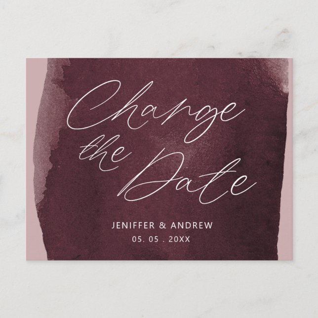 aquarelle changer la date carte postale (Devant)