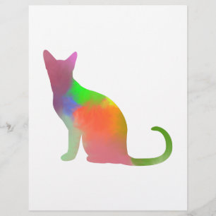 Aquarelle Chat Silhouette