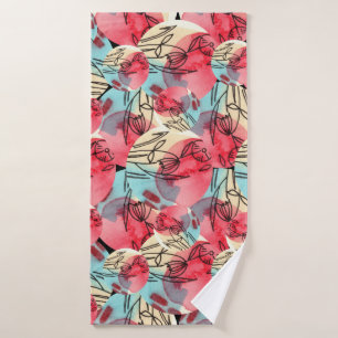 Aquarelle chaude froide Florale géométrique