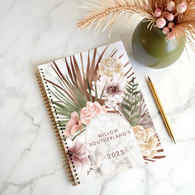 Aquarelle Chic Bohème Moderne Florales Photo Arch (Modern Chic Bohemian Watercolor Florals Photo Arch Planner)