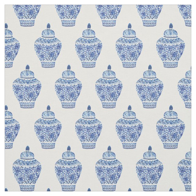 Aquarelle Chinoiserie Ginger Tissu de jarre (Échantillon)