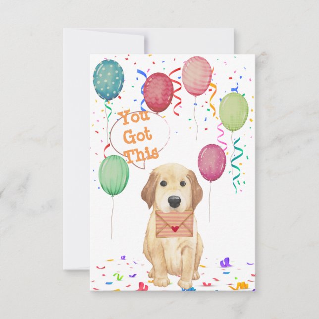 Aquarelle Chiot Anniversaire Invitation (Devant)