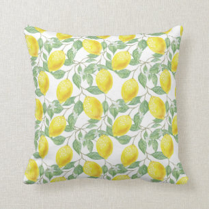 Aquarelle Citron Fruit Motif Oreiller