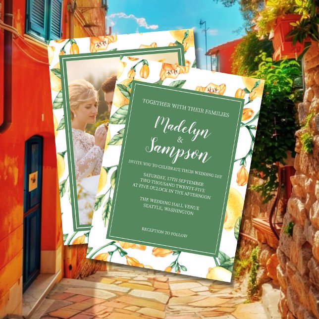 aquarelle citron jardin faire-part de mariage jaun (Créateur téléchargé)