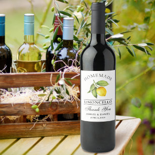 Aquarelle Citron Limoncello Merci Étiquettes boute