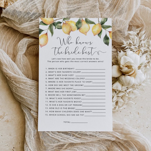 Aquarelle citron Qui connaît la mariée meilleur je (Créateur téléchargé)