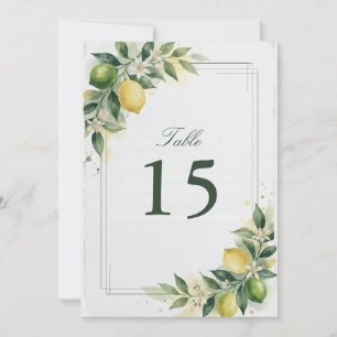 Aquarelle Citron Vert Botanique Mariage