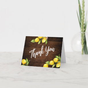 Aquarelle Citrons Mariage Merci sur bois rustique