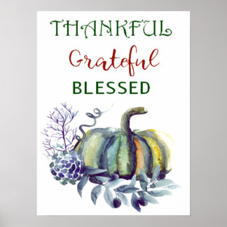 Aquarelle Citrouille Art Imprimer Poster