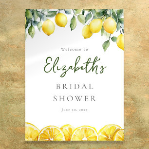 Aquarelle Citrus Fête des mariées Affiche de bienv