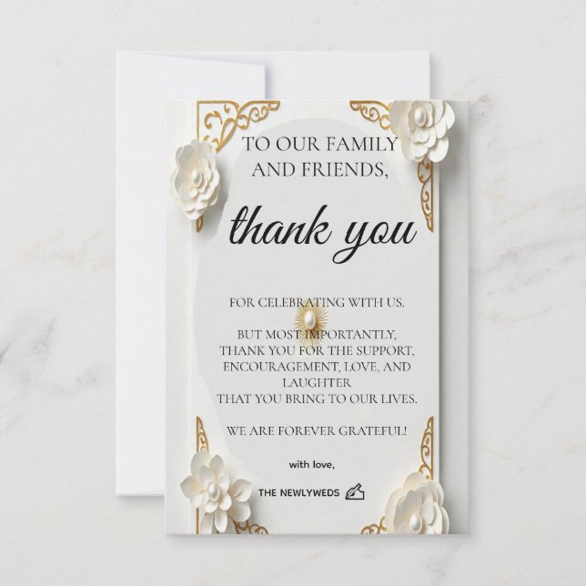 Aquarelle classique luxe or plat Merci (Devant)