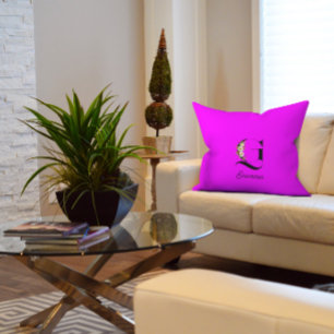 Aquarelle classique Magenta oreiller jetable monog