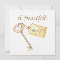 Aquarelle clé de mon Carte de remerciements cardia