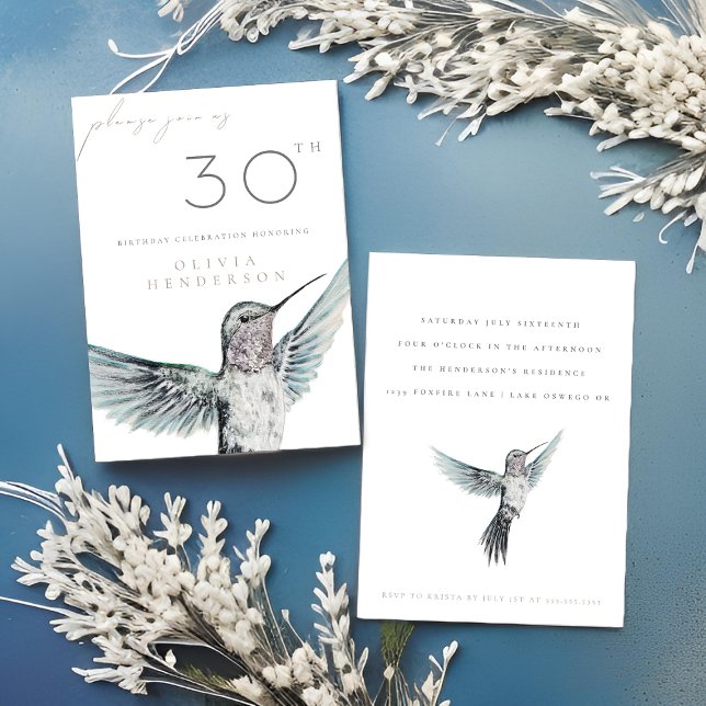 Aquarelle Colibri N'IMPORTE QUELLE Invitation d'an (Créateur téléchargé)