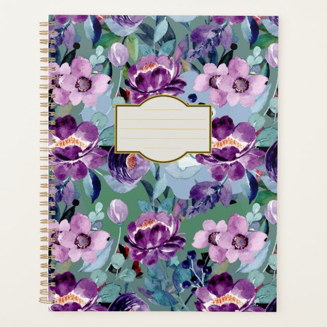 aquarelle coloré élégant planneur floral (Devant)