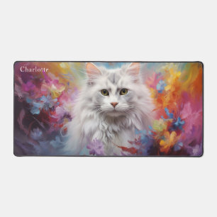 Aquarelle colorée Chat Personnalisé Nom