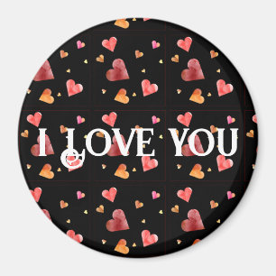 Aquarelle colorée Coeurs Magnet