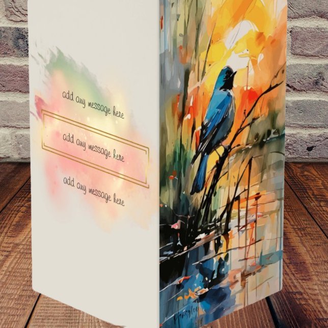 Aquarelle colorée Lac paysager et oiseaux (Luscious Layers of Colors - Stand Up Card - Featuring  Lake Serenade - Landscape)