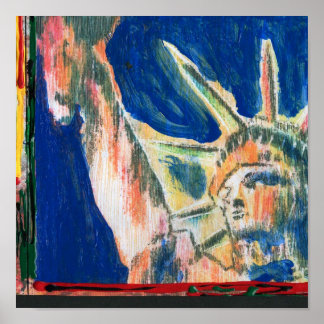 Aquarelle colorée moderne Poster de la tête Libert