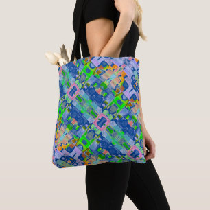 Aquarelle colorée Motif Sac fourre-tout Boho bleu