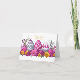 Aquarelle colorée OEufs de Pâques Carte de vacance