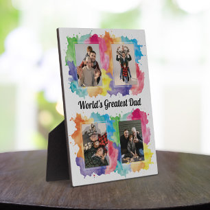 Aquarelle colorée Splash Photo Collage Plaque