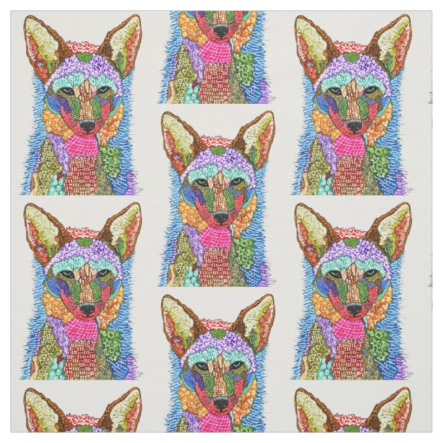 Aquarelle colorée tissu de coyote (Échantillon)