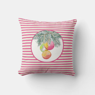 Aquarelle colorée unique Coussin de Noël