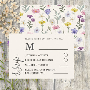 Aquarelle Colorful mariage Fleur sauvage RSVP