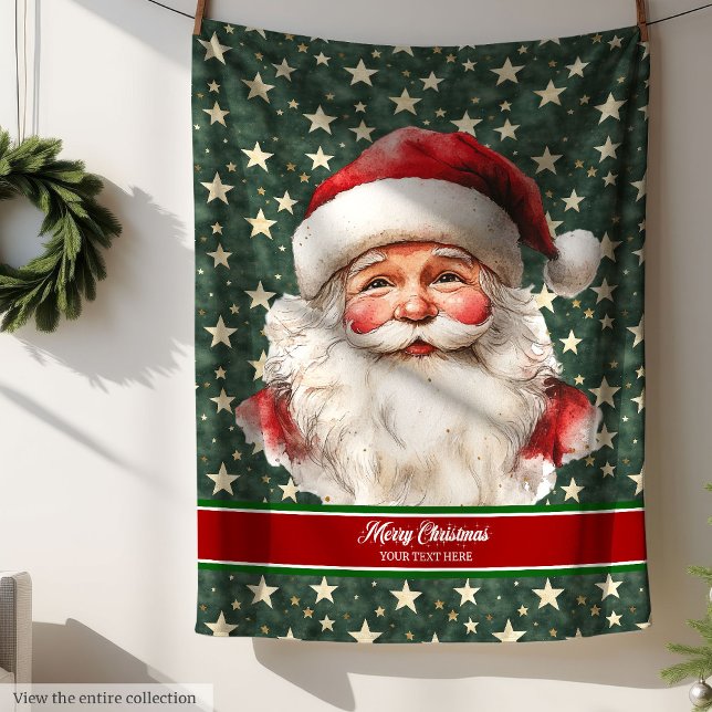 Aquarelle confortable Santa Claus Couverture de No (Cozy Watercolor Santa Claus Christmas Blanket )