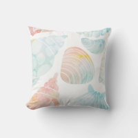 Aquarelle Coquille Jeter Oreiller
