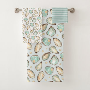 Aquarelle côtière huître et Motif Pearl