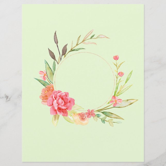 Aquarelle Cottage Jardin Roses papier à scandale (Devant)