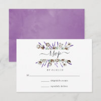 Aquarelle Cotton Lavender Mariage campagnard RSVP 