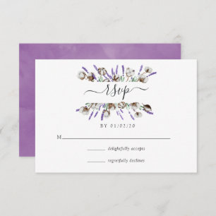 Aquarelle Cotton Lavender Mariage campagnard RSVP 