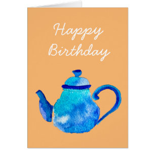 Aquarelle couleur bleu teapot
