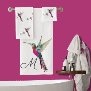 Aquarelle couleur de colibri Monogramme initial
