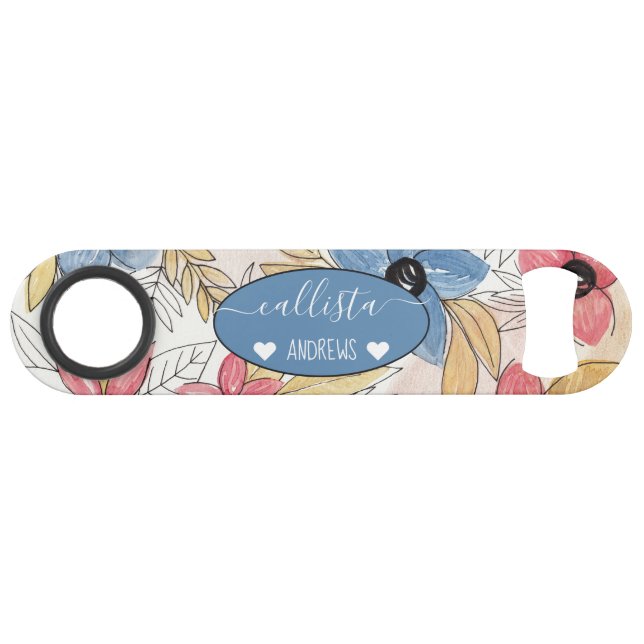 Aquarelle couleur terre Floral Art Feuille (Devant (Horizontal))