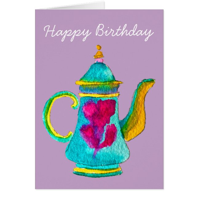 Aquarelle couleur turque teapot (Devant)